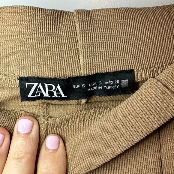 Zara brown leggings with ankle split - size small - Picture 5 of 6